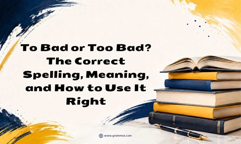 To Bad or Too Bad The Correct Spelling, Meaning, and How to Use It Right